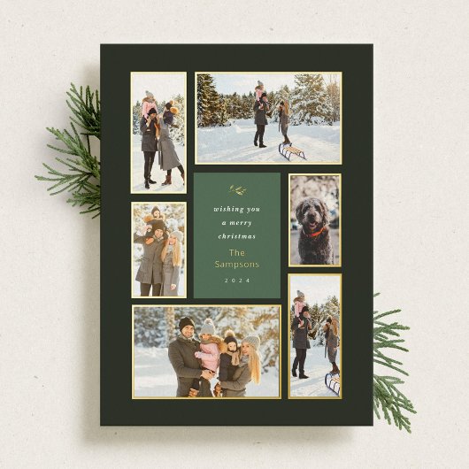 Gold Framed 6 Folie voor kerstfeestdag met fotogal Folie Feestdagenkaart