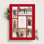 Gold Framed 6 Folie voor kerstfeestdag met fotogal Folie Feestdagenkaart<br><div class="desc">Klassieke feestfoto collage met zes aangepaste foto's,  een persoonlijke groet en een jaar. Alle foto's zijn voorzien van echte gouden folie lijsten.</div>