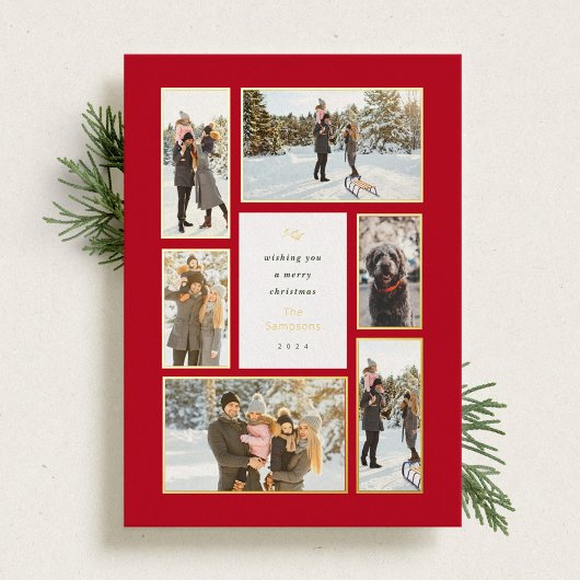 Gold Framed 6 Folie voor kerstfeestdag met fotogal Folie Feestdagenkaart