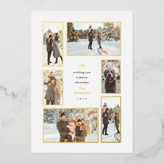 Gold Framed 6 Folie voor kerstfeestdag met fotogal Folie Feestdagenkaart (Voorkant)