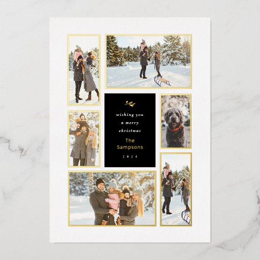 Gold Framed 6 - kerstgalerij Folie Feestdagenkaart (Voorkant)