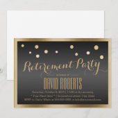 Gold Framed Confetti Stippen Donkere Pensioen Kaart (Voorkant / Achterkant)