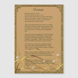 Gold Framed Desiderata Poem Magnet