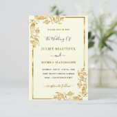 Gold Framed Golden Leaves Wedding (Staand voorkant)