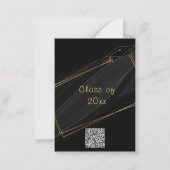 Gold Framed Gradumed Party Invitation QR Code Notitiekaartje (Achterkant)
