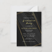 Gold Framed Gradumed Party Invitation QR Code Notitiekaartje (Voorkant)
