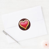 GOLD FRAMED HEART RONDE STICKER (Envelop)