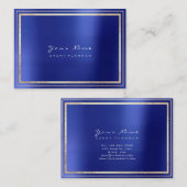 Gold Framed Minimale metalen kobalt Sapphire Blue Visitekaartje (Voorkant / Achterkant)