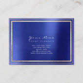 Gold Framed Minimale metalen kobalt Sapphire Blue Visitekaartje (Achterkant)