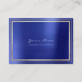 Gold Framed Minimale metalen kobalt Sapphire Blue Visitekaartje (Voorkant)