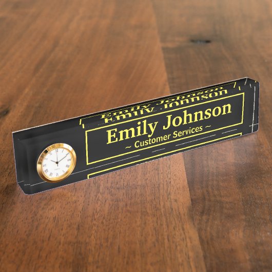 Gold Framed Naambordje (Zijkant)