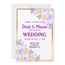 Gold Framed Paars en Gold Floral