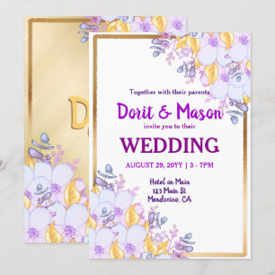 Gold Framed Paars en Gold Floral Kaart