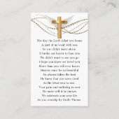 Gold Framed Photo Funeral Prayer Kaart Visitekaartje (Achterkant)