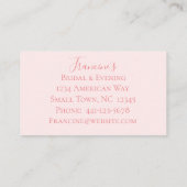 Gold Framed Pink Peony Bouquet Visitekaartje (Achterkant)