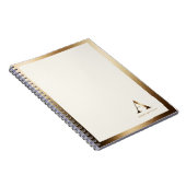 Gold Framed Simple Gold Monogram | Ivoor van wit Notitieboek (Rechterzijde)
