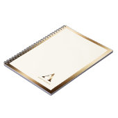 Gold Framed Simple Gold Monogram | Ivoor van wit Notitieboek (Linkerzijde)