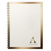 Gold Framed Simple Gold Monogram | Ivoor van wit Notitieboek (Voorkant)