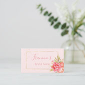 Gold Framed Waterverf Peony Bouquet Visitekaartje (Staand voorkant)