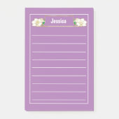 Gold Framed  White Floral Graphic Post-it® Notes (Voorkant)