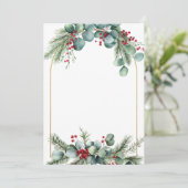 Gold-Framed Winter Wedding Invitation Kaart (Staand voorkant)
