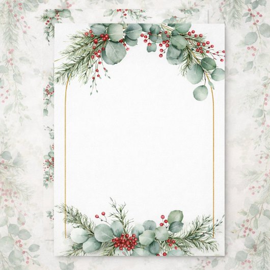 Gold-Framed Winter Wedding Invitation Kaart