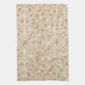 Gold Franco-Oriental Filigree Pattern Fancy Design Theedoek (Verticaal)