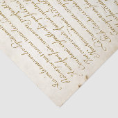 Gold French Calligraphy  Script Parchment Tissuepapier (Detail)