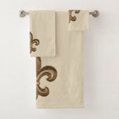 Gold French Fleur de Lis Bad Handdoek (Insitu)