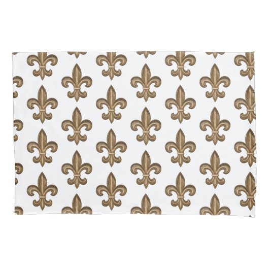 Gold French Fleur de Lis Kussensloop (Voorkant)