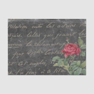 Gold French Script Chalkboard Roos  Tissuepapier