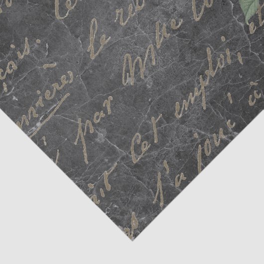 Gold French Script Chalkboard Roos  Tissuepapier (Detail)