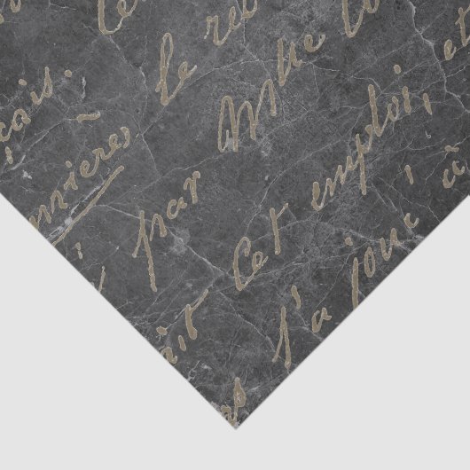 Gold French Script Chalkboard  Tissuepapier (Detail)