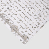 Gold French Script  Floral Chinoiserie Tissuepapier (Detail)