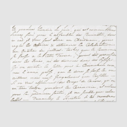 Gold French Script Handwrite Letter-lospage Tissuepapier (Voorkant)