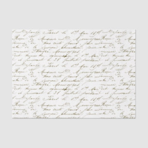  Gold French Script Handwriting Cursive Tis Tissuepapier