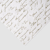  Gold French Script Handwriting Cursive Tis Tissuepapier (Detail)