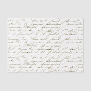  Gold French Script Handwriting Cursive Tis Tissuepapier