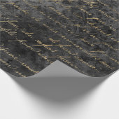 Gold French Script op Distsed Grey Cadeaupapier (Hoek)