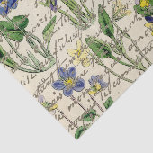 Gold French Script Viola Flowers  Tissuepapier (Detail)