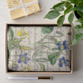 Gold French Script Viola Flowers  Tissuepapier (Geschenk)