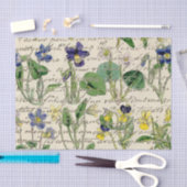 Gold French Script Viola Flowers  Tissuepapier (Craft)