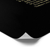 Gold Frills 22 Table Wedding Seating Chart Black Poster (Hoek)