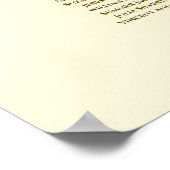 Gold Frills 22 table Wedding Seating Chart Cream Poster (Hoek)