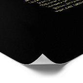 Gold Frills 23 Table Wedding Seating Chart Black Poster (Hoek)