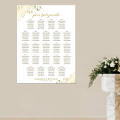 Gold Frills 23 table White Wedding Seating Chart Poster