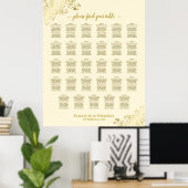 Gold Frills 29 table Wedding Seating Chart Cream Poster (Thuiskantoor)