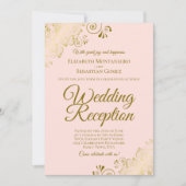 Gold Frills & Blush Pink Elegant Weddenschappen Re Kaart (Voorkant)