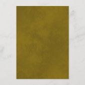 Gold Frills Elegant Emerald Green Wedding Details Informatiekaartje (Achterkant)