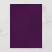 Gold Frills Elegant Plum Paars Wedding Details Informatiekaartje (Achterkant)